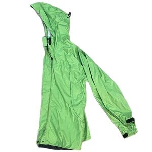 LL Bean Nylon Lime Green Womens Rain Coat Lightweight Packable Full Zip Jacket L
